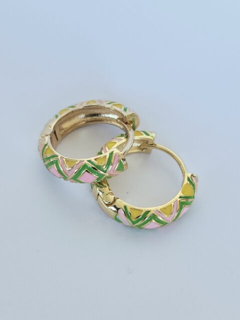 Yeşil Mineli Çelik Küpe