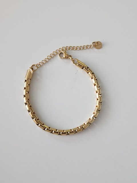 Çelik Örme Bileklik Gold