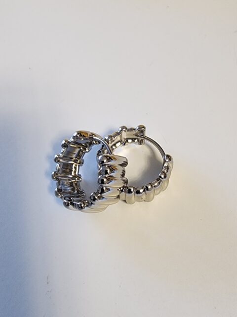 Çelik Ritim Halka Küpe Silver