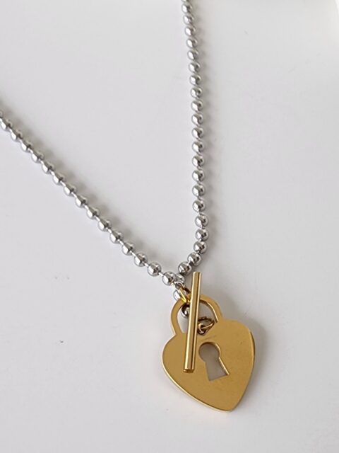 Dorika Anahtar Kilit Çelik Kolye