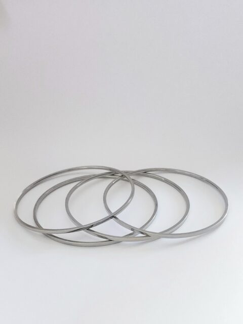 Dörtlü Ince Ajda Bilezik Silver 65cm