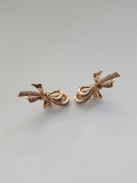 Fiyonk Kurdela Taşlı Xuping Çelik Küpe