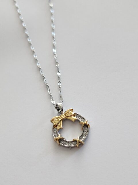 Halka Fiyonk Figürlü Çelik Kolye