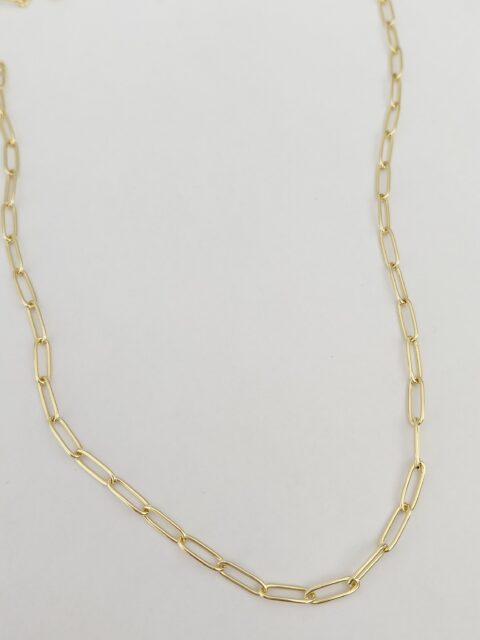 İnce Oval Halka Zincir Kolye 60 cm