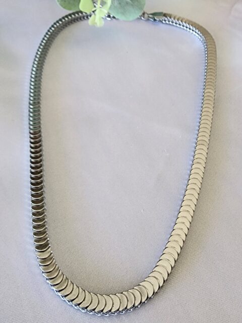 Örme Zincirli Çelik Kolye Silver