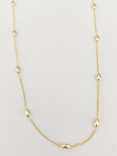 Oval Dorikalı Zincir Kolye 60 cm