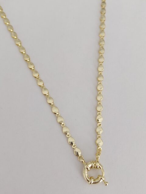 Oval Zincirli Ucu Halka Detaylı Xuping Kolye 55 cm