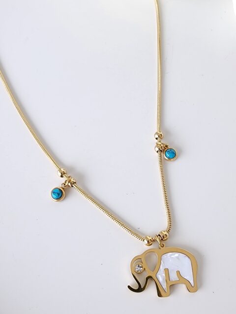 Sedefli Filli Çelik Kolye