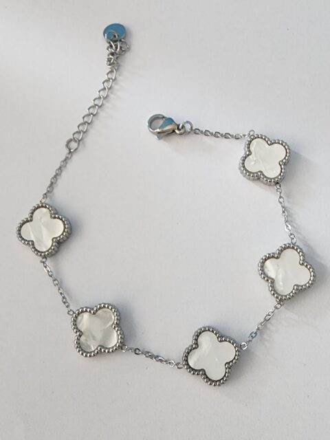 Sedefli Yonca Bileklik Silver