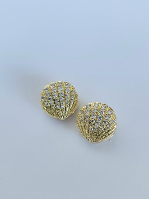 Taşlı İstiridye Midye Deniz Kabuğu Çelik Küpe