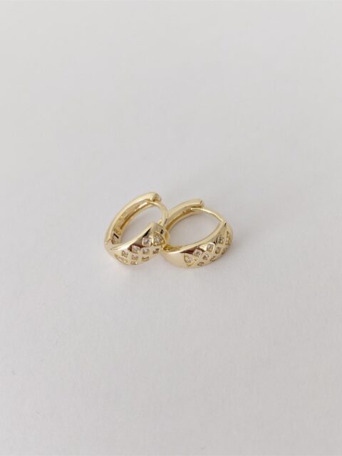 Taşlı Desenli Xuping Küçük Halka Küpe