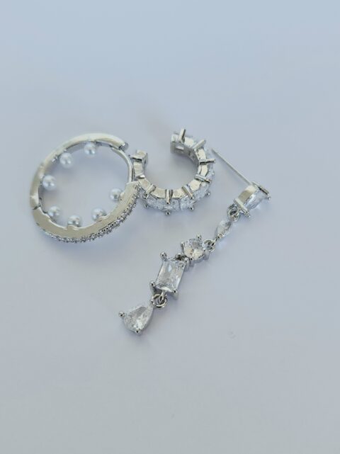 Üçlü Set Çelik Küpe Silver