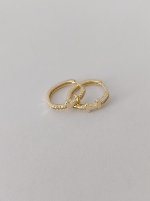 Xuping Taşlı Desenli Küçük Halka Küpe