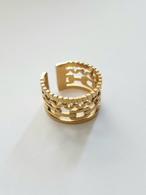 Zincir Detay Ayarlanabilir Çelik Yüzük