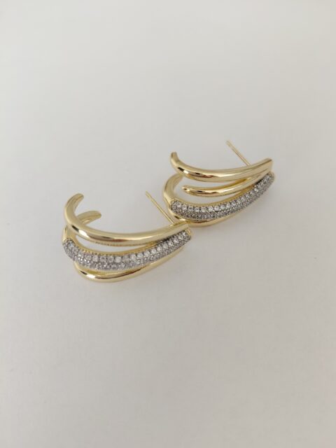 Zirkon Taşlı Tasarım Küpe