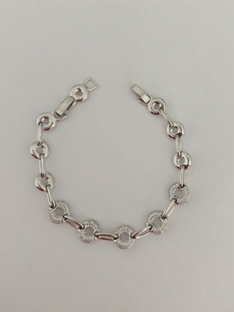 Zirkon Taşlı Yuvarlak Halka Bileklik