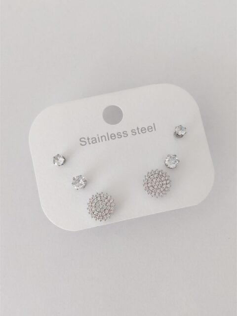 Zirkon Taşlı İğneli 6 lı  Set Küpe