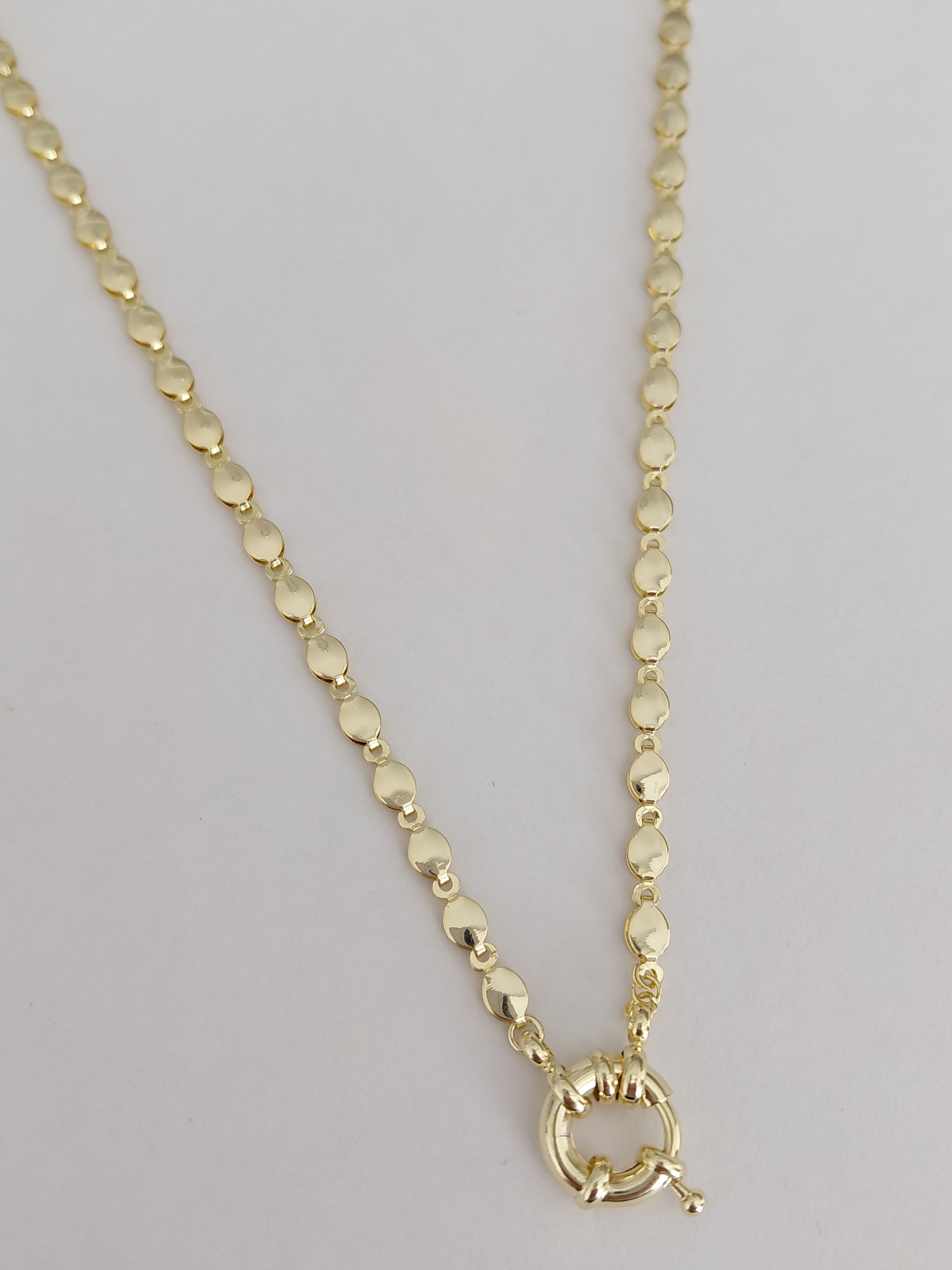 Oval Zincirli Ucu Halka Detayl Xuping Kolye 55 cm