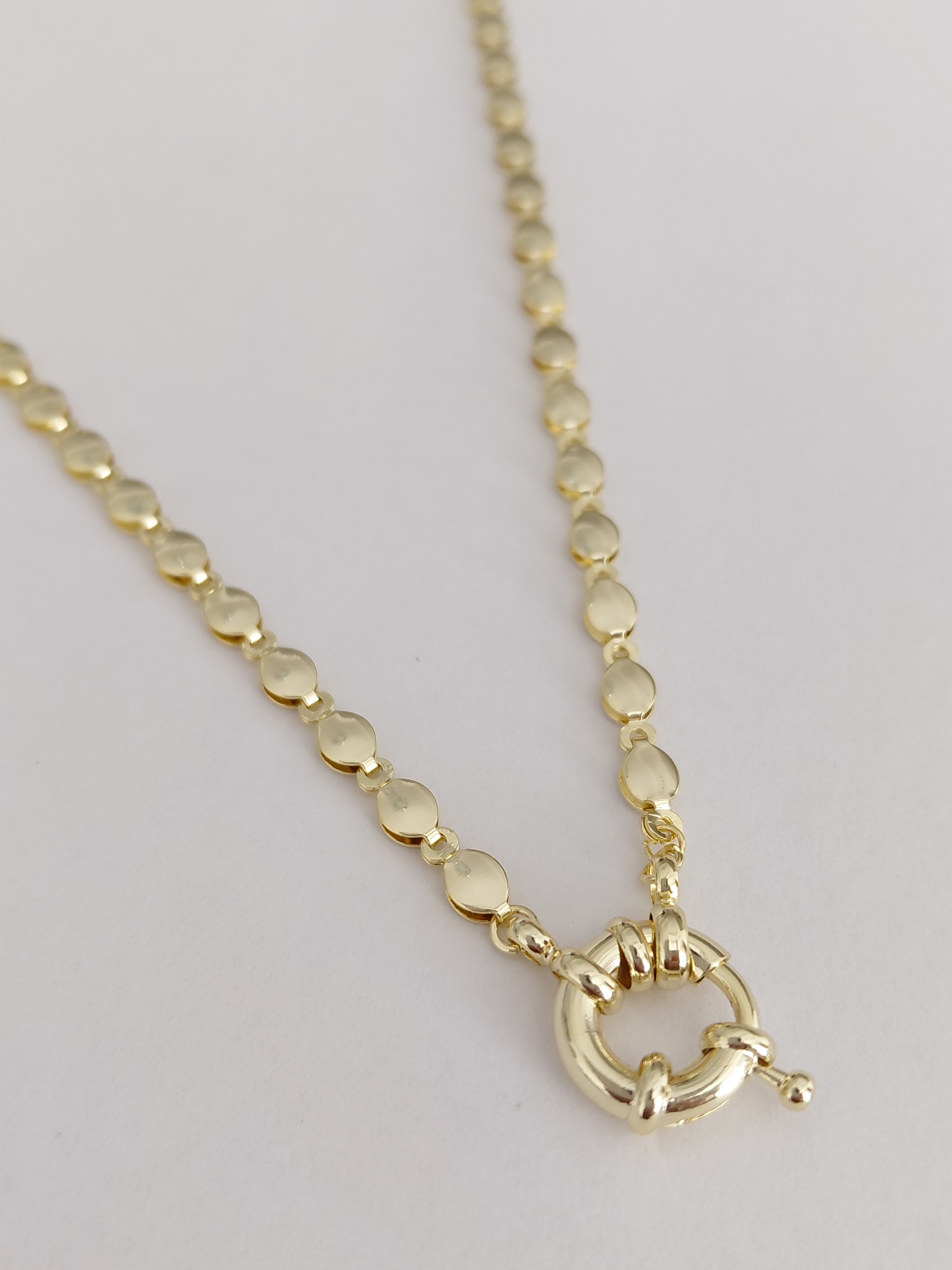 Oval Zincirli Ucu Halka Detayl Xuping Kolye 55 cm