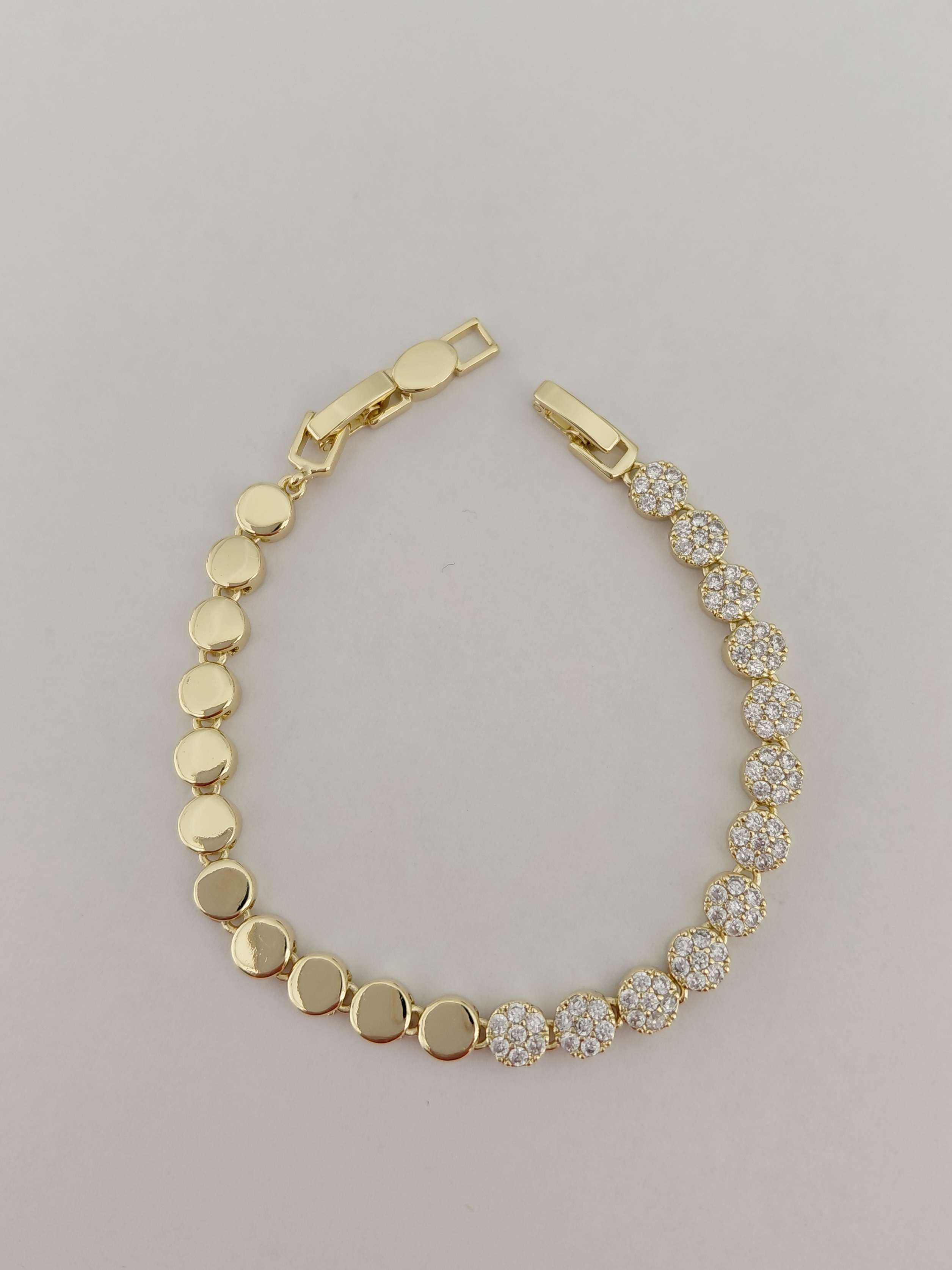 Zirkon Tasli Tasarim Bileklik Gold 