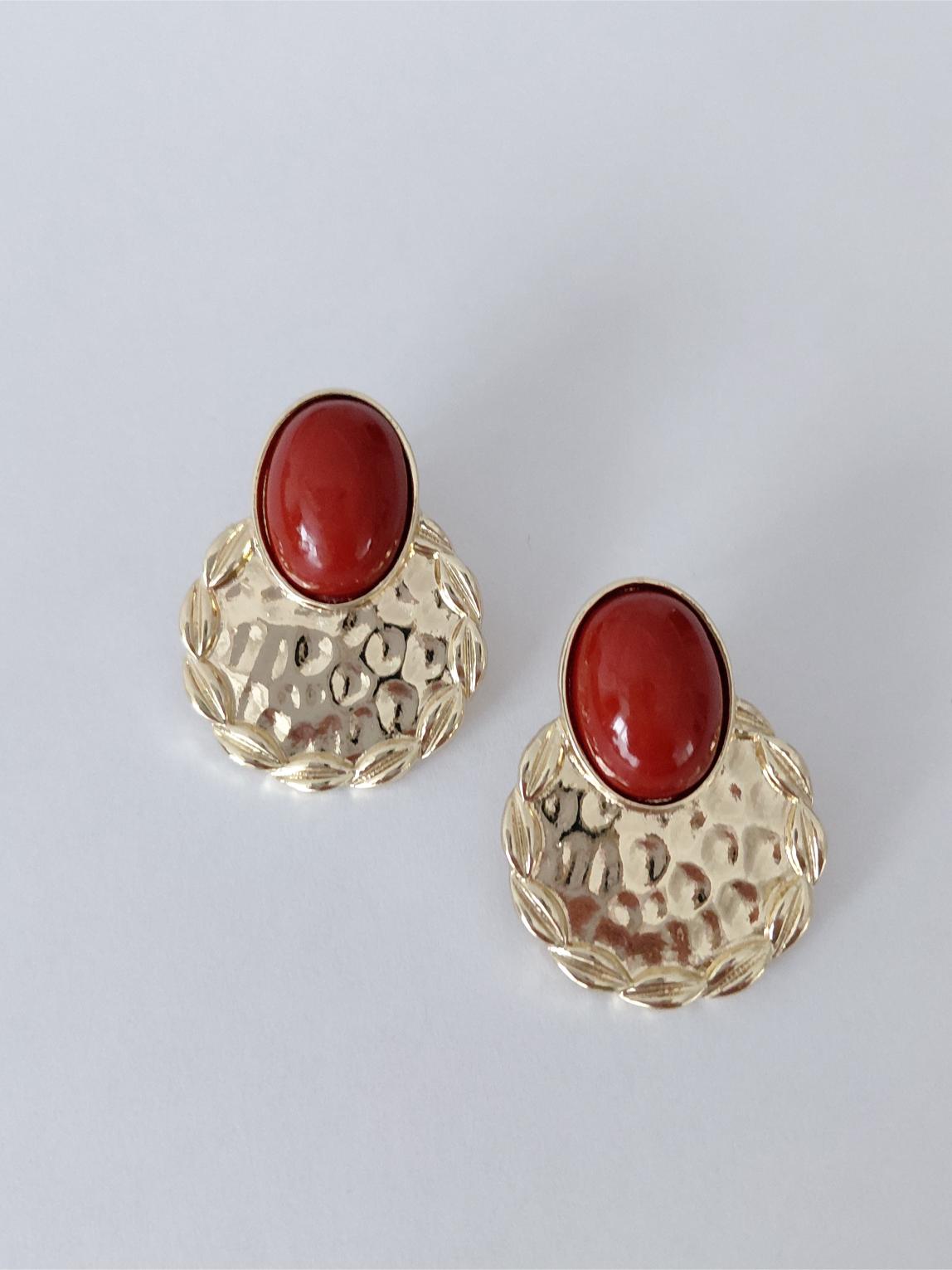 Kahverengi Vintage Küpe