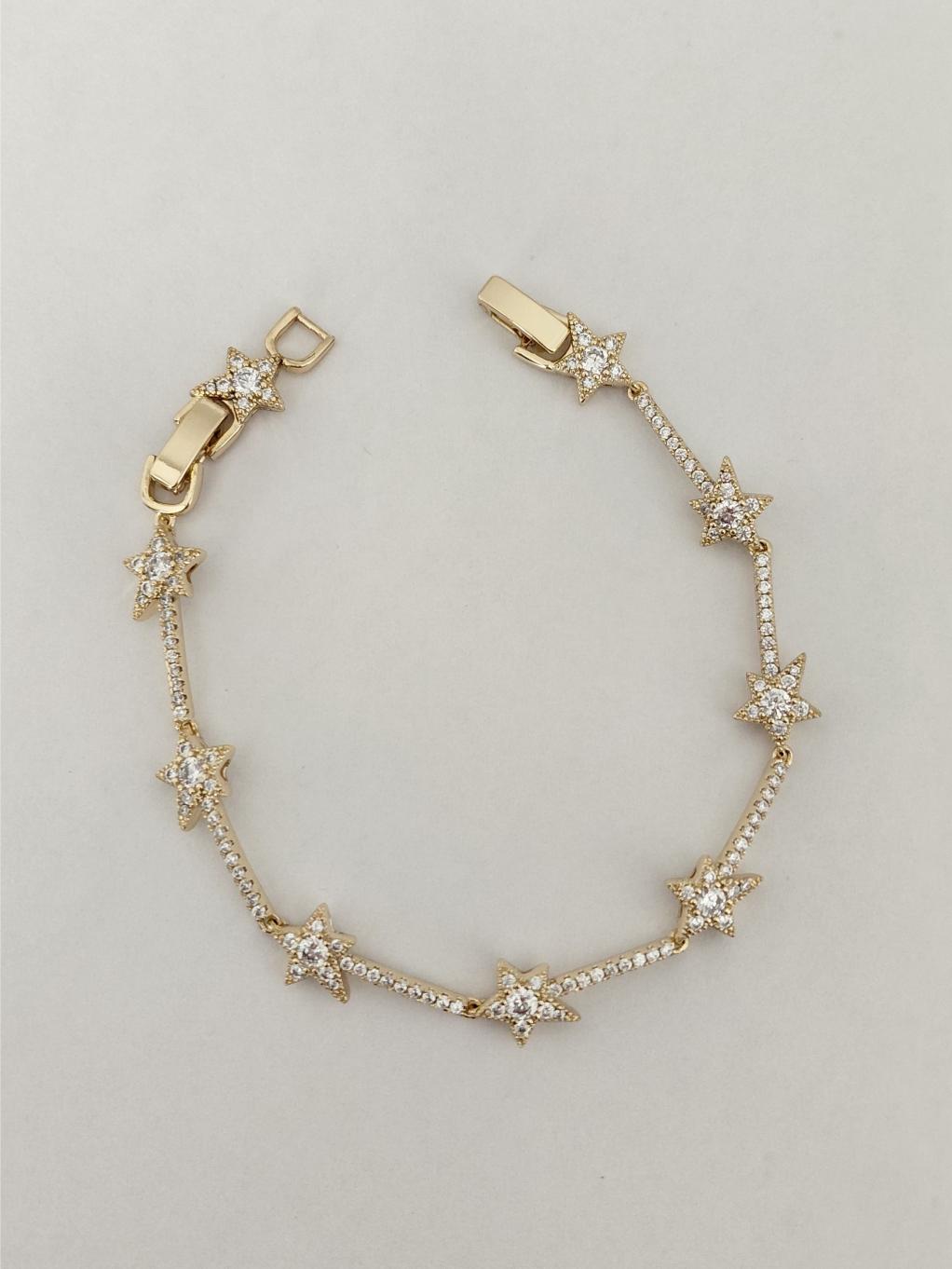Xuping Taşlı Yıldız Bileklik Gold