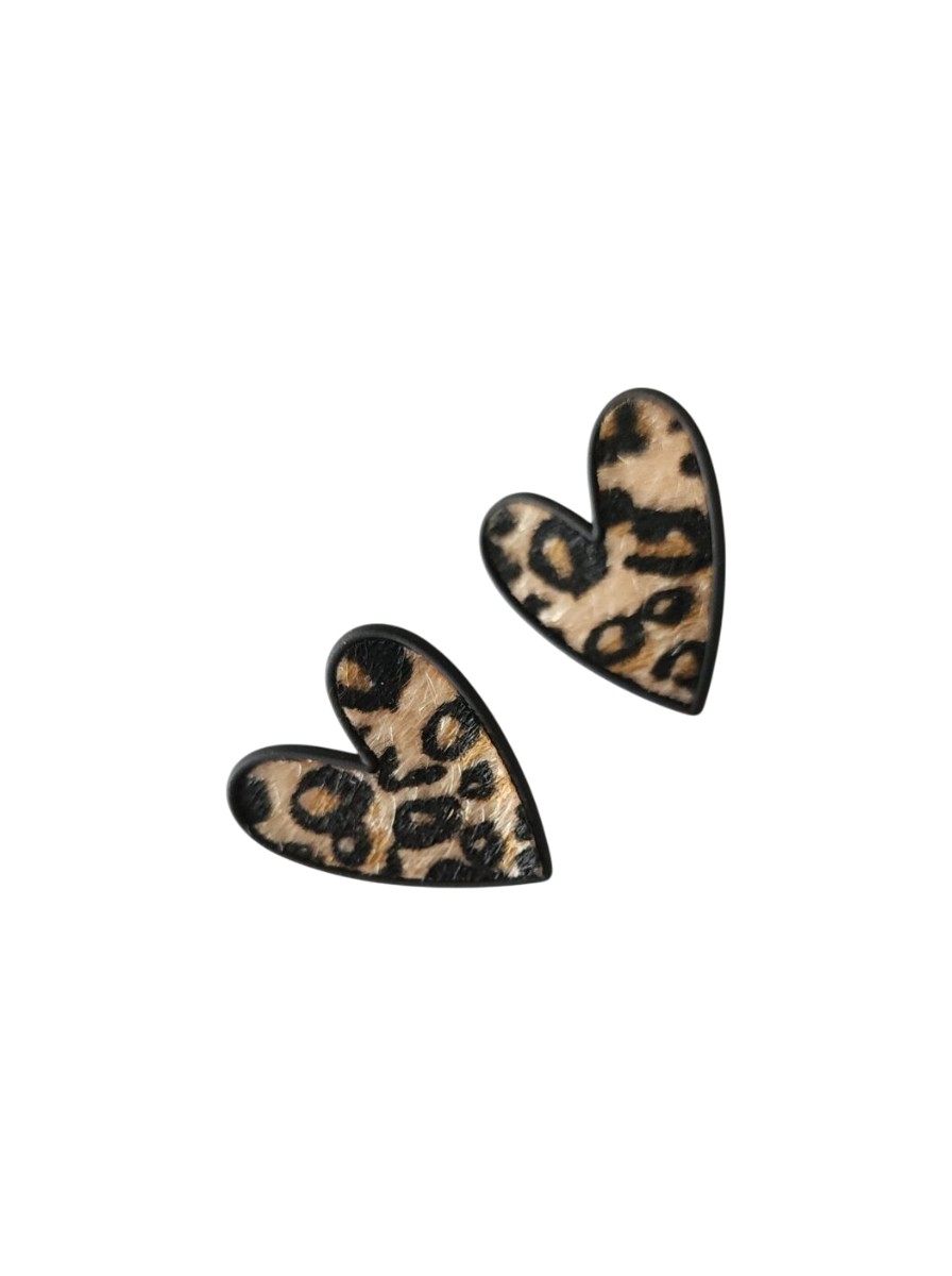 Leopar Desenli Kalpli Küpe